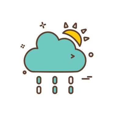 Bulut simgesi tasarım, renkli vektör çizim