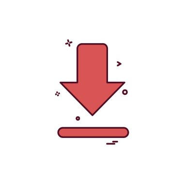 Aşağı ok simgesi tasarım vektörü