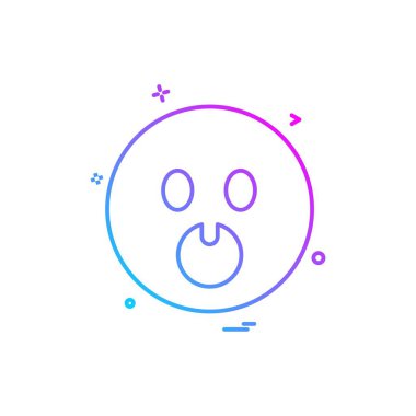 Emoji simgesi tasarım, renkli vektör çizim