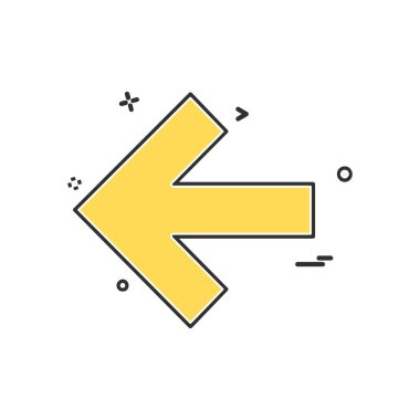 Sol ok simgesi tasarım vektörü