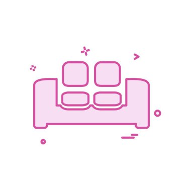 Ev mobilyası ikon tasarım vektörü