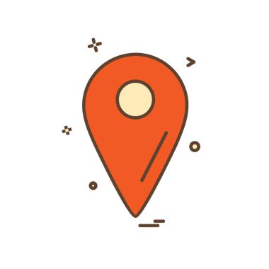 PIN düz simge vektör çizim 