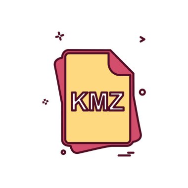 KMZ dosya tipi simge tasarım vektörü