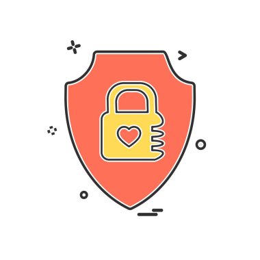 Kalkan simgesi tasarım, renkli vektör çizim