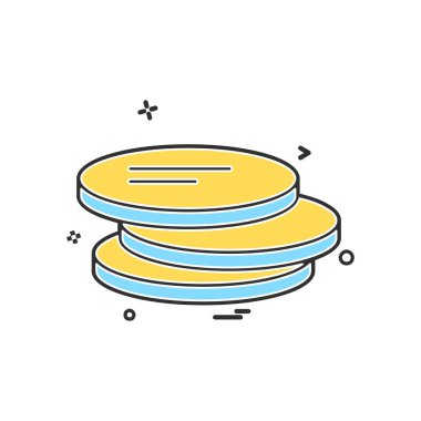 Sikke simge tasarım, renkli vektör çizim