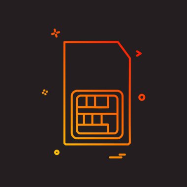 Sim kart simgesi tasarım vektörü