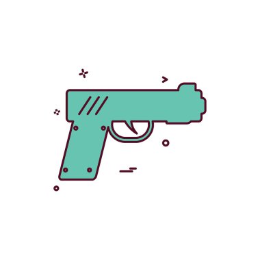 tabanca polis silahı ikon vektör tasarımı
