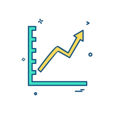 İş grafiği düz simge vektör çizim 