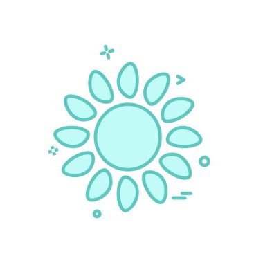 Güneş simgesi tasarım, renkli vektör çizim