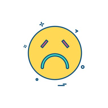 Emoji simgesi tasarım, renkli vektör çizim