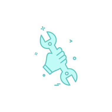 Donanım aracı simgesi tasarım, renkli vektör çizim 