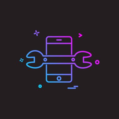 Ayarı simgesi tasarım, renkli vektör çizim