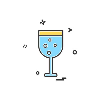 İçki simgesi tasarım, renkli vektör çizim 