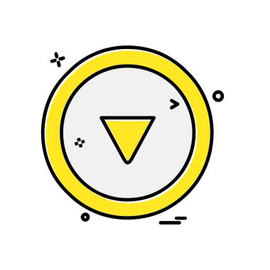 Aşağı ok simgesi tasarım vektörü