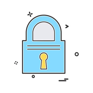 kilit düz simge vektör çizim 