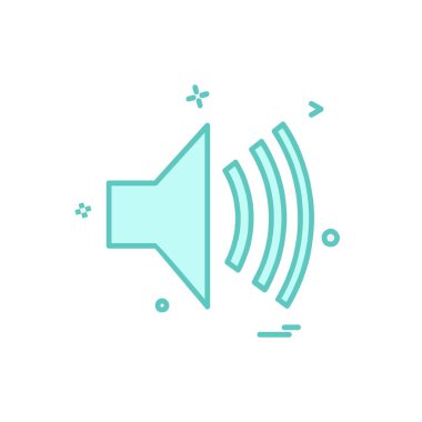 Hoparlör simgesi tasarım, renkli vektör çizim 