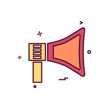 Hoparlör simgesi tasarım, renkli vektör çizim 