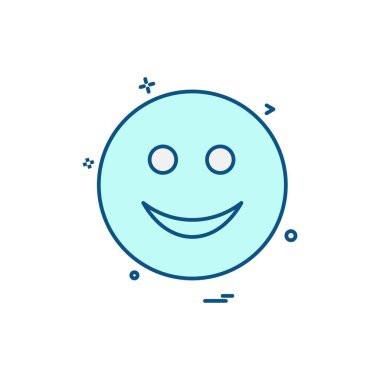 Emoji simgesi tasarım, renkli vektör çizim