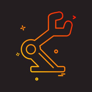 Çalışma araçlar simgesi tasarım, renkli vektör çizim 