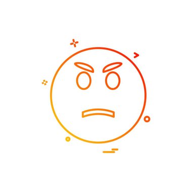 Emoji simgesi tasarım, renkli vektör çizim