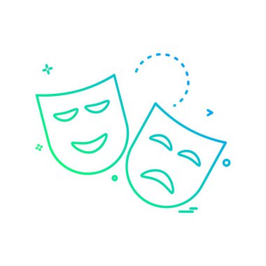 Maske simgesi tasarım, vektör çizim