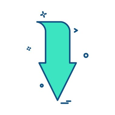 Aşağı ok simgesi tasarım vektörü