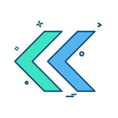 Sol ok simgesi tasarım vektörü