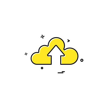 Bulut simgesi tasarım, renkli vektör çizim