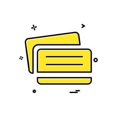 Kredi kartı simgesi tasarım, renkli vektör çizim