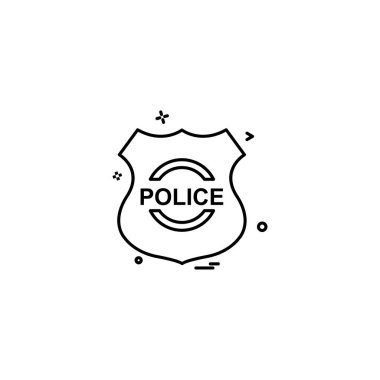 Polis amblemi kuvvet simge vektör tasarımı kalkan