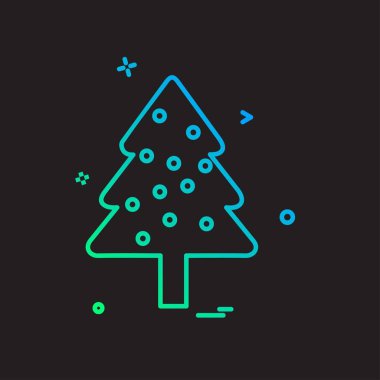 Noel ağacı simge tasarlamak vektör