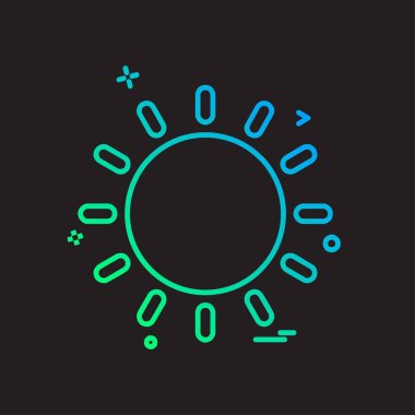 Güneş simgesi tasarım, renkli vektör çizim