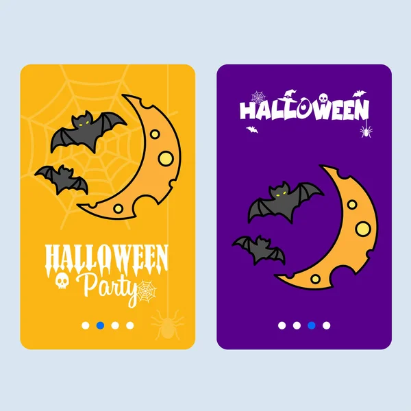 Feliz Halloween Invitación Diseño Con Ilustración Del Vector Luna — Vector de stock