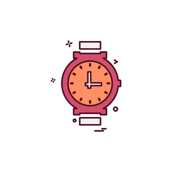 Horloge Pictogram Ontwerp Kleurrijke Vectorillustratie — Stockvector