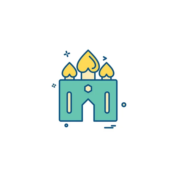 Mosque Icon Design Vector — Stock Vector