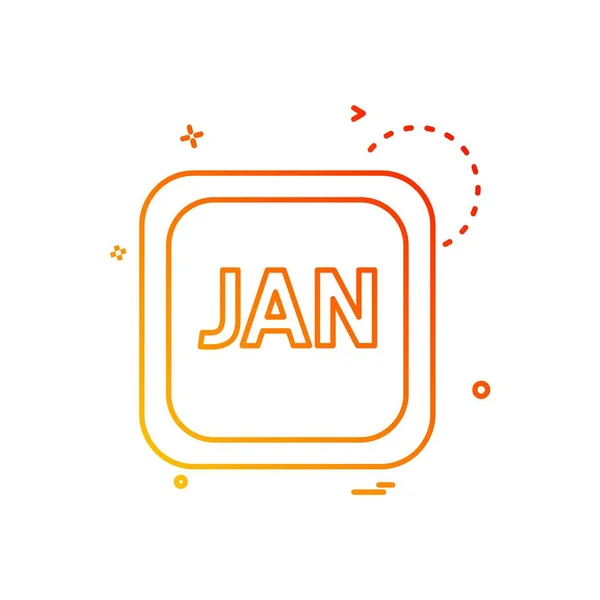 Januar Kalender Icon Design Vektor — Stockvektor