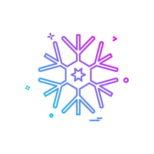 Ikona Barevné Sněhové Vločky Bílém Pozadí — Stockový vektor