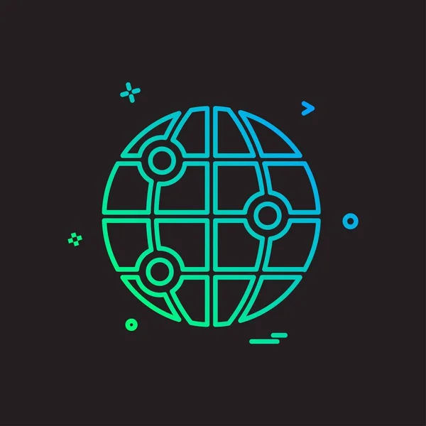 Globe Icon Design Vector Illustration — Stock Vector
