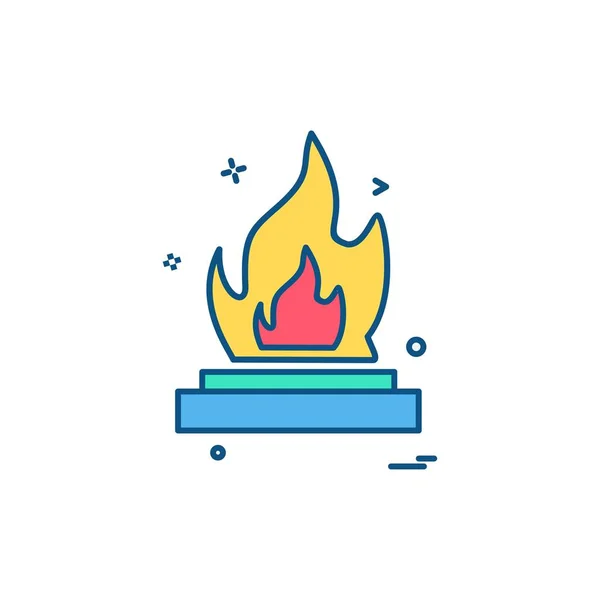 Icono Fuego Diseño Vector — Vector de stock