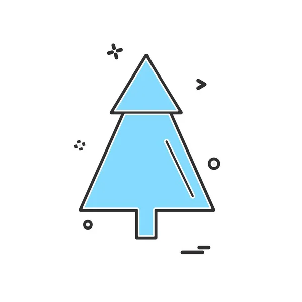 クリスマス ツリー アイコン デザインのベクトル — ストックベクタ