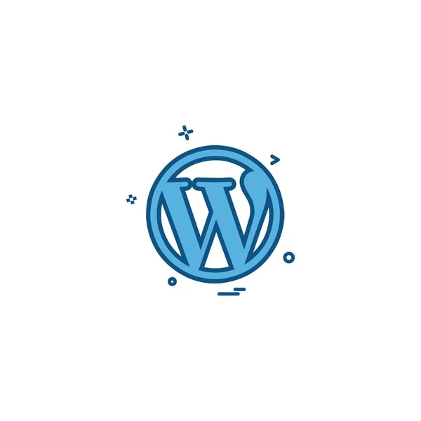 Wordpress Icona Vettoriale Progettazione — Vettoriale Stock