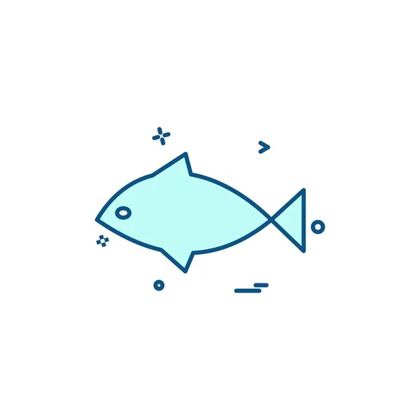 Balık Simgesi Tasarım Vektörü — Stok Vektör