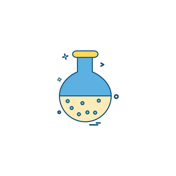 Flask Icon Design Illustrazione Vettoriale Colorata — Vettoriale Stock