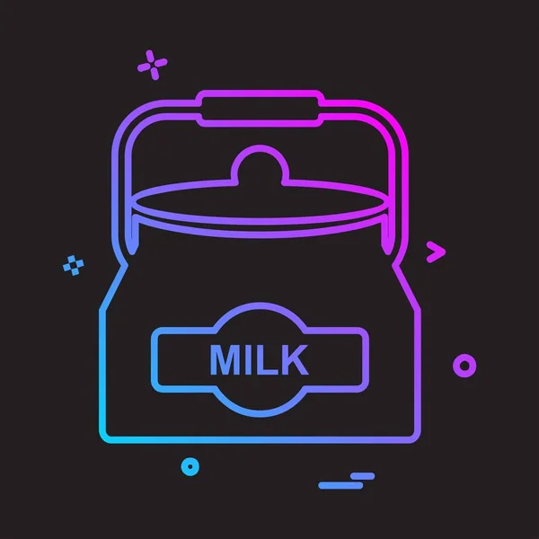 Mjölk Ikon Design Vektor — Stock vektor