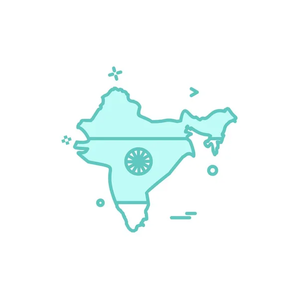 Mapa India Icono Vector Diseño — Vector de stock