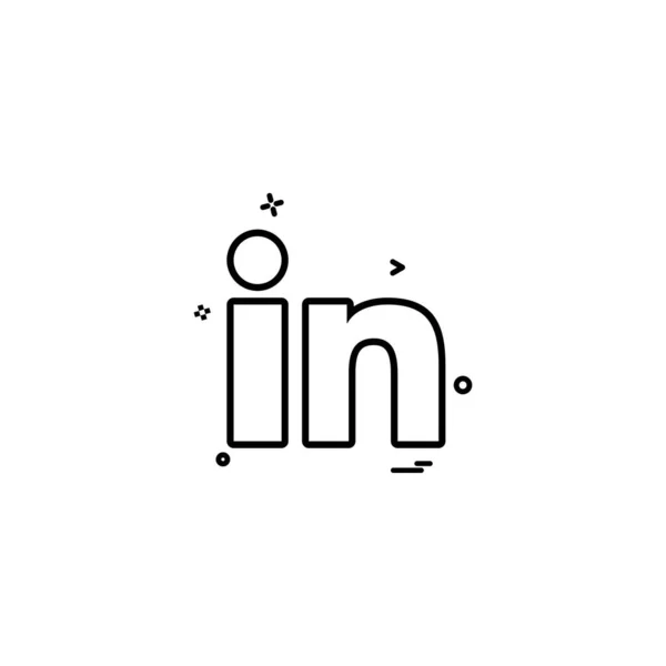Linkedin Icono Vector Diseño — Vector de stock