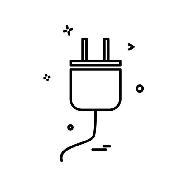 Power Plug Icon Design Vektor — Stockvektor