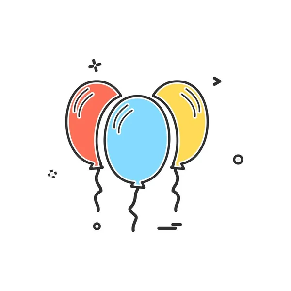 Globos Icono Diseño Colorido Vector Ilustración — Vector de stock