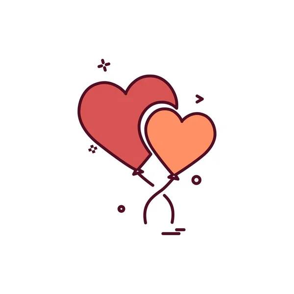 Heart Icon Design Illustrazione Vettoriale San Valentino — Vettoriale Stock