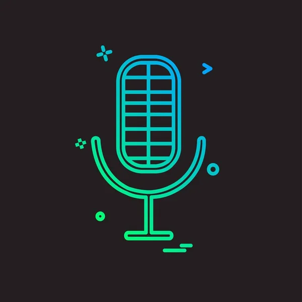 Microphone Icon Design Colorful Vector Illustration — Stock Vector